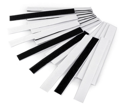 Obrázek produktu: Suchý zip, háček+samolep. plyš, ČERNÁ, 20 mm x 20 cm