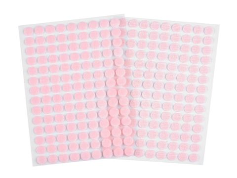 Obrázek produktu: Suchý zip samolepicí kolečka Ø10 mm, 63 ks - růžová