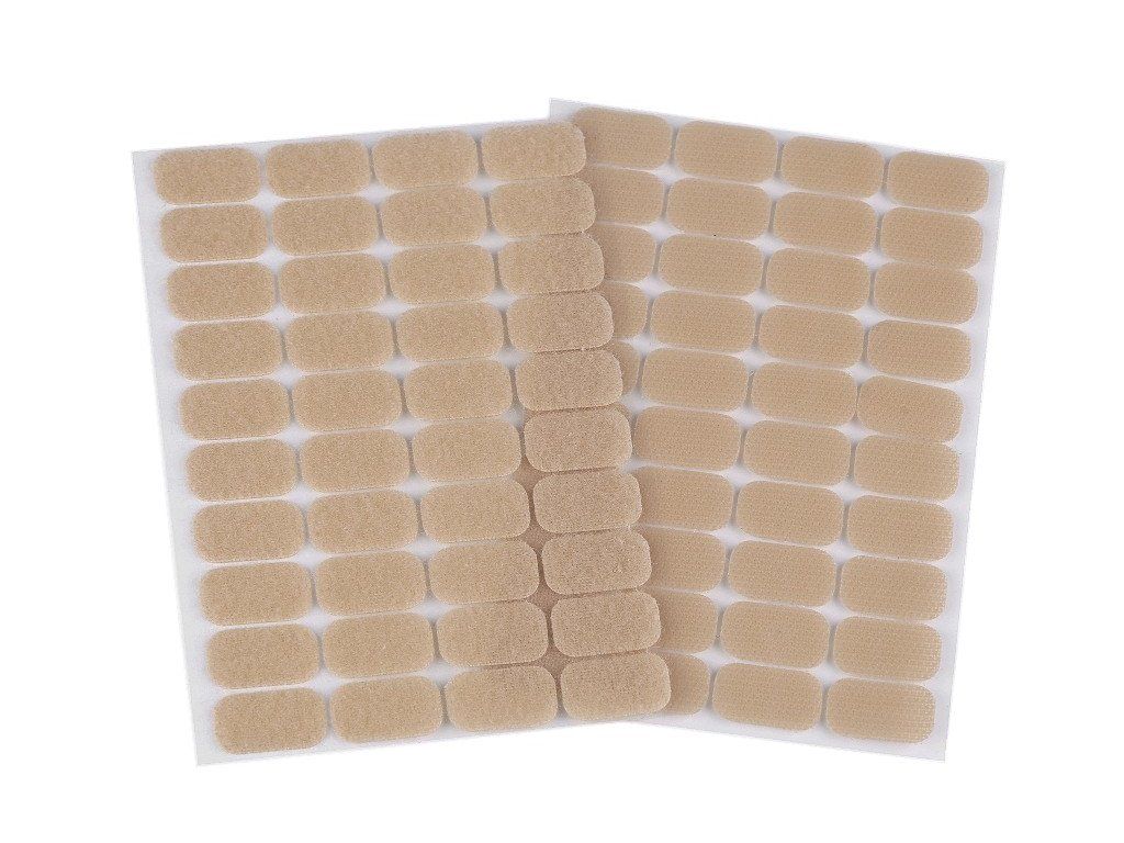 Suchý zip, samolepicí obdélník, BÉŽOVÝ 8,5 x 11 cm - 20 párů