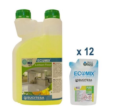 Obrázek produktu: SUCITESA čistič podlah sada 12 ks sáčků + lahev 1 l - citron