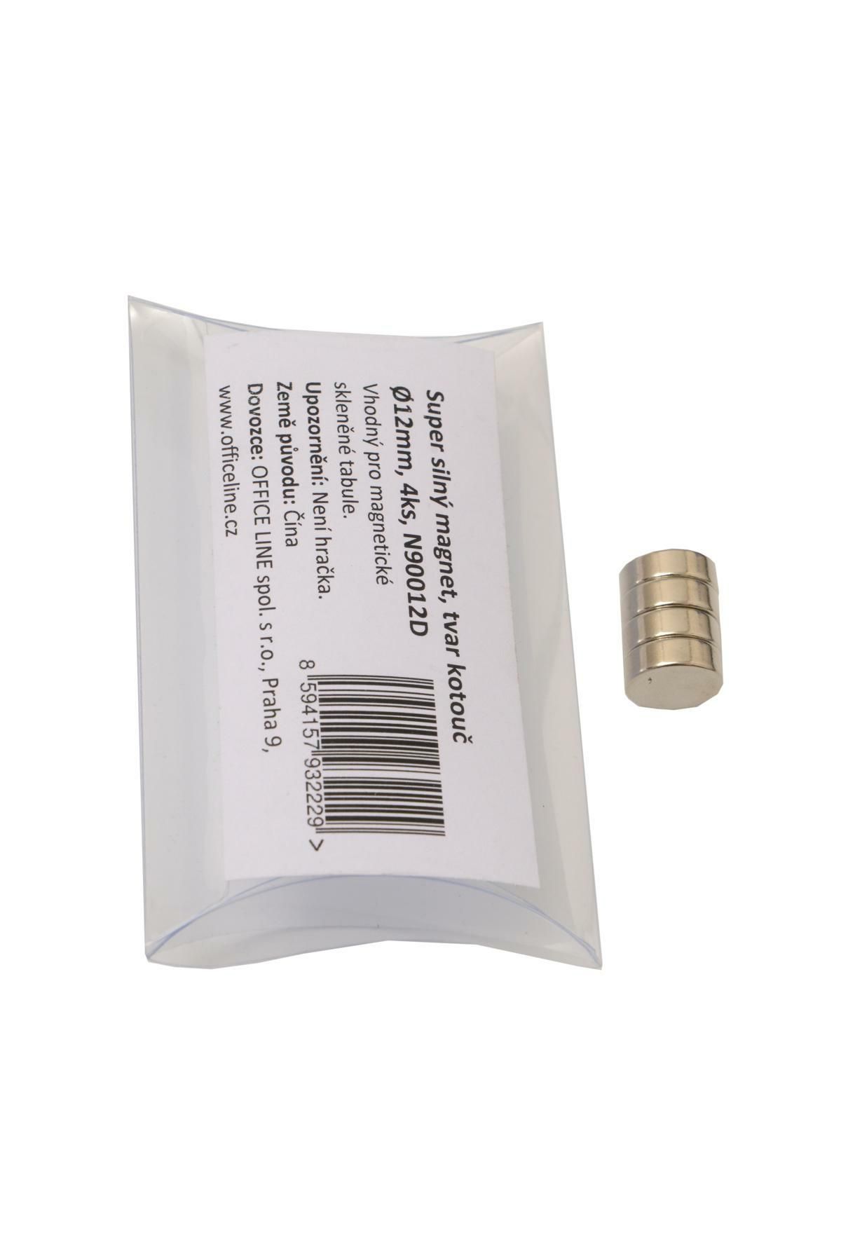 Super silné magnety - kotouč Ø 12 mm, 4 ks