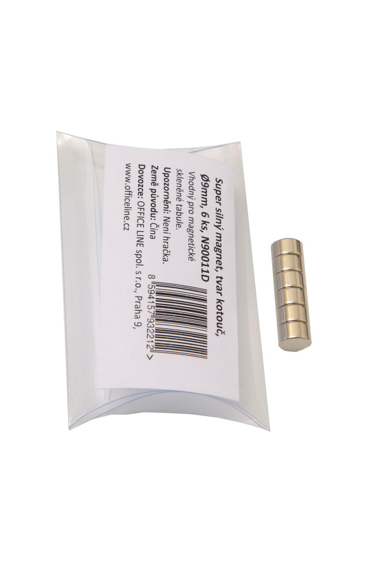 Super silné magnety - kotouč Ø 9 mm, 6 ks