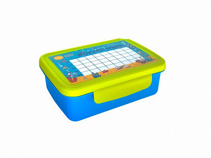 Svačinový box Zdravá sváča - modrá/zelená