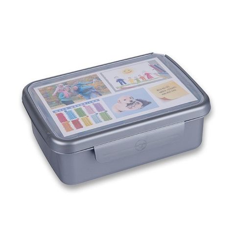 Obrázek produktu: Svačinový box Zdravá sváča - šedý (barva nerezu)