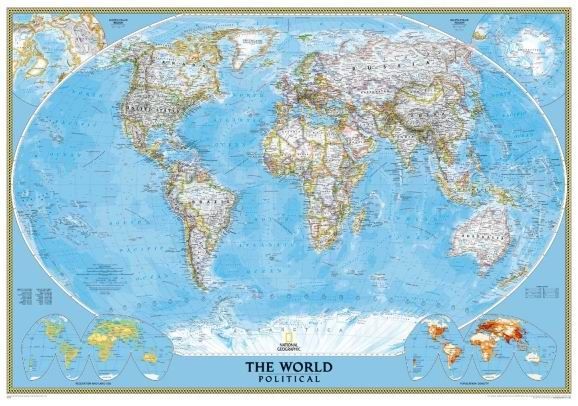 Svět - nástěnná politická mapa Classic 111 x 77 cm