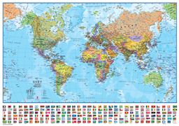 Obrázek produktu: Svět - nástěnná politická mapa s vlajkami 1: 40 mil.