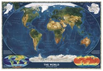 Obrázek produktu: Svět - satelitní -NGs- nást.mapa - 110*77cm /L/