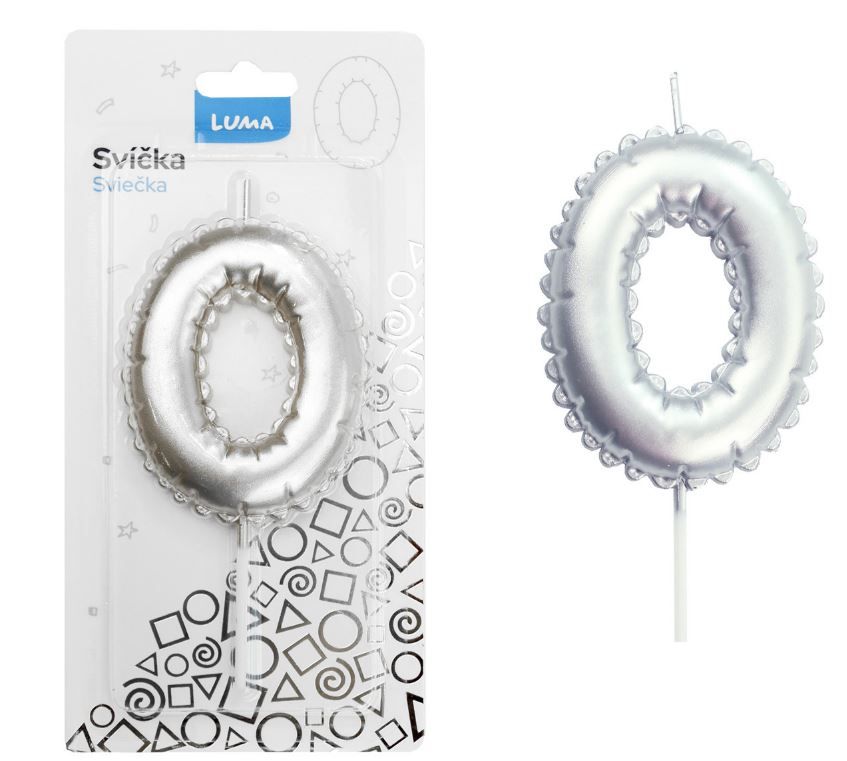 Svíčka č. 0 - balónek stříbrný