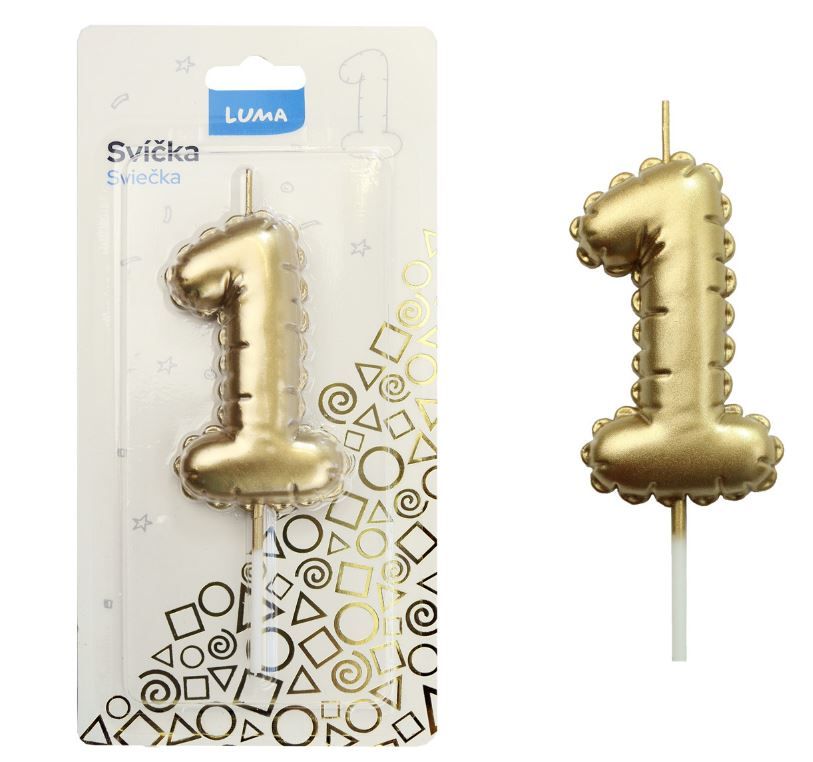 Svíčka č. 1 - balónek zlatý