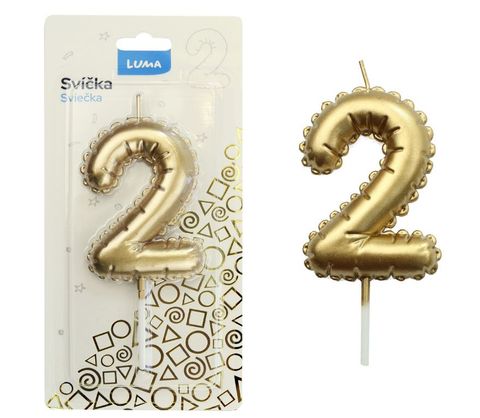 Obrázek produktu: Svíčka č. 2 - balónek zlatý
