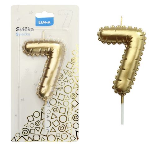 Obrázek produktu: Svíčka č. 7 - balónek zlatý