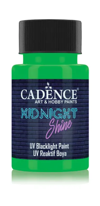 Svítící UV barva na textil Cadence Midnight Shine, 50 ml - green, zelená