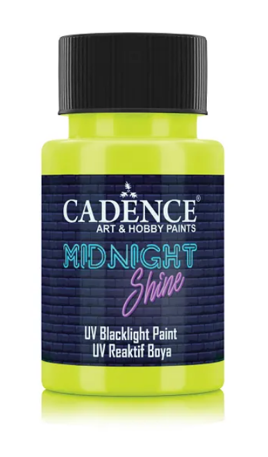 Obrázek produktu: Svítící UV barva na textil Cadence Midnight Shine, 50 ml - lemon, citronová