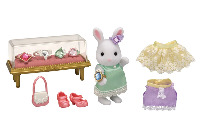 Sylvanian Families Město - bílý králík se šperky a drahokamy