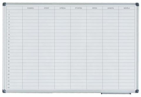 Obrázek produktu: Tabule magnetická Filux plánovací 60 × 90 cm - týdenní