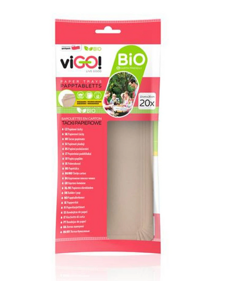 Obrázek produktu: Tácky č. 4 - papírové BIO 13 x 20 cm (20 ks)