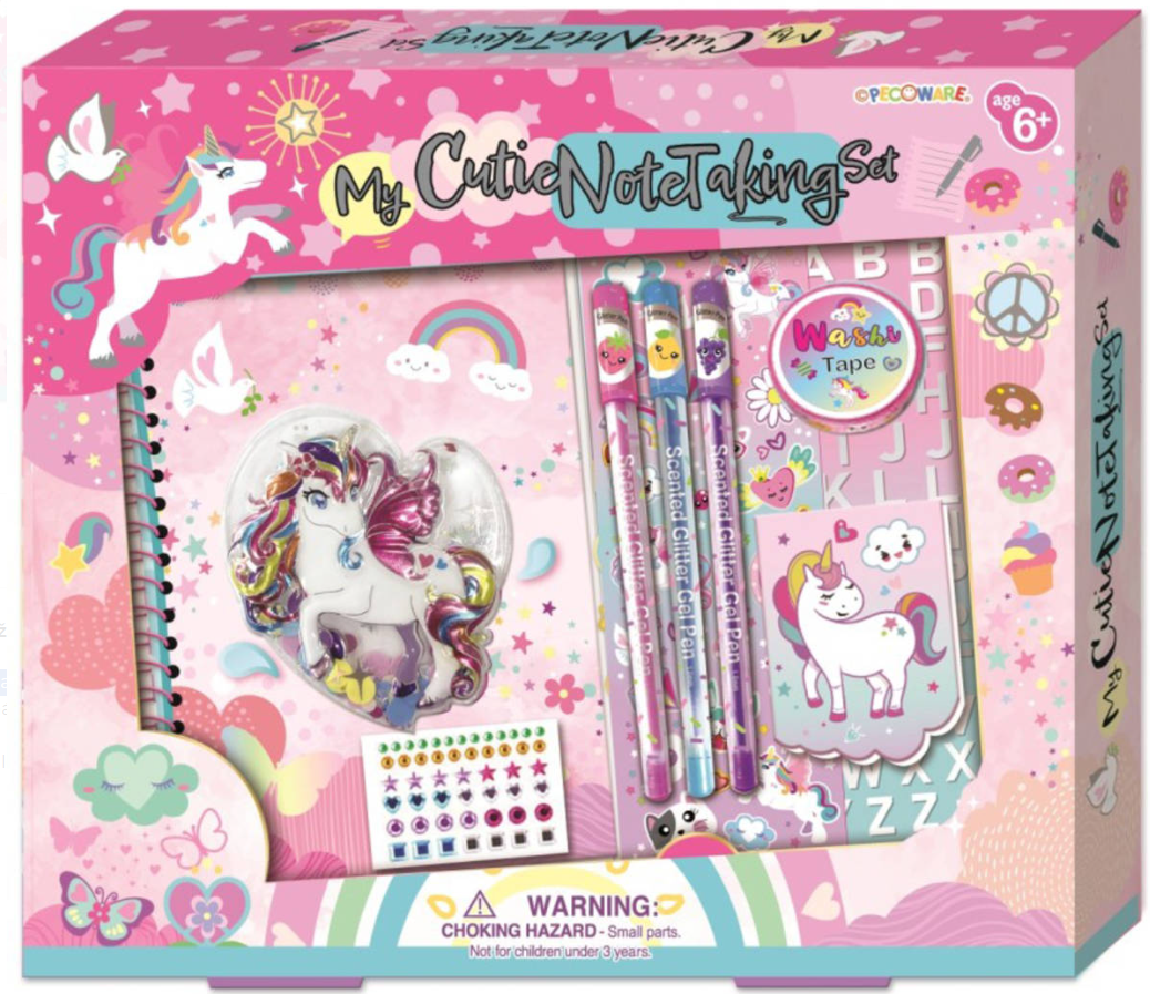 Tajný deník jednorožec holčičí set s gelovými pery s vůní s nálepkami