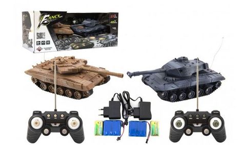 Obrázek produktu: Tank RC 2 ks 25 cm tanková bitva + dobíjecí pack 27 MHZ a 40 MHz se zvukem se světlem
