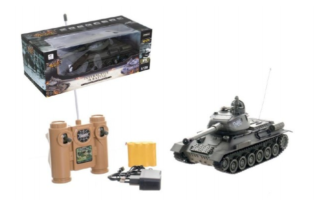 Tank RC  33 cm T-34/ 85 na baterie + dobíjecí pack 27MHz se zvukem a světlem