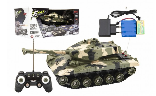Teddies RC Tank plast 27cm 27MHz RTR na baterie zelená 1:32