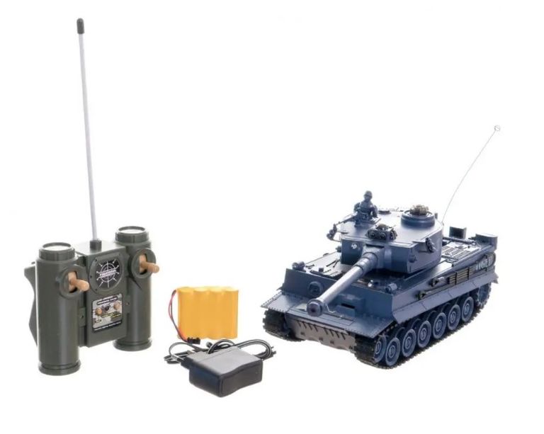 Teddies RC Tank TIGER I plast 33cm 27MHz RTR na baterie+dobíjecí pack se zvukem a světlem 1:28