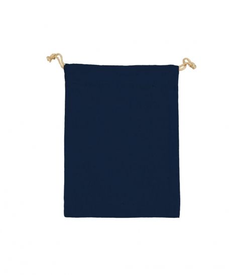 Obrázek produktu: Taška bavlněná se šňůrkou MINIS, 140g/m2, 10 x 14cm, temně modrá (Dark Blue)