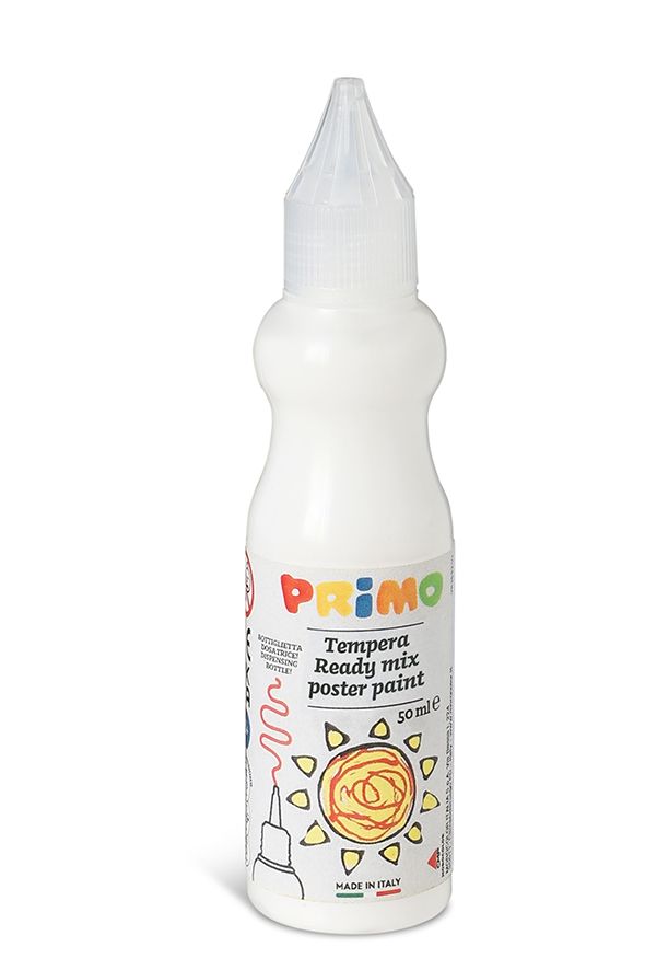 Temperová barva 3D PRIMO, 50 ml, lahvička s tenkým hrotem, bílá