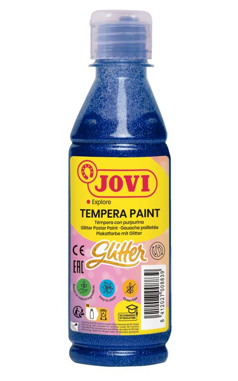 Obrázek produktu: Temperová barva JOVI PREMIUM 250 ml, glitrová - Modrá