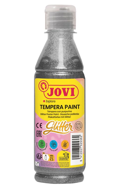 Obrázek produktu: Temperová barva JOVI PREMIUM 250 ml, glitrová - Stříbrná