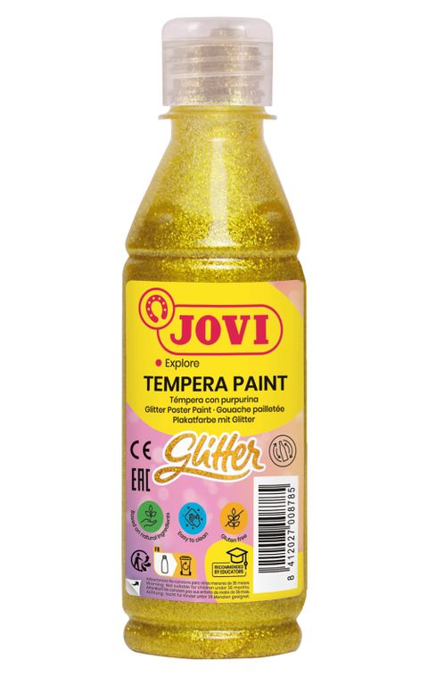 Obrázek produktu: Temperová barva JOVI PREMIUM 250 ml, glitrová - Žlutá