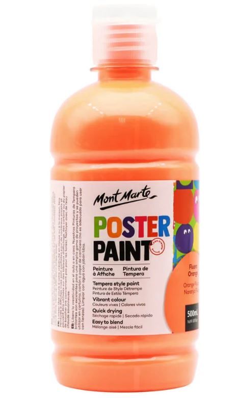 Temperová barva Mont Marte 500 ml - FLUO oranžová