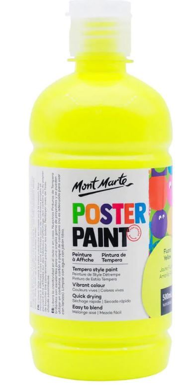 Temperová barva Mont Marte 500 ml - FLUO žlutá