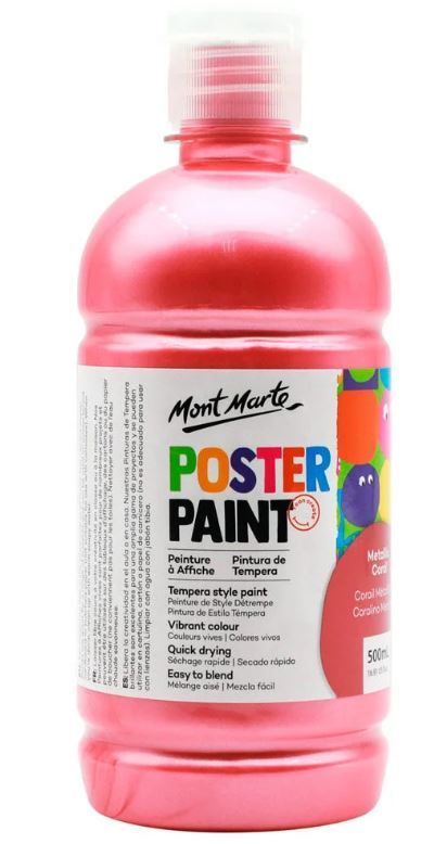 Temperová barva Mont Marte 500 ml - METALLIC červená