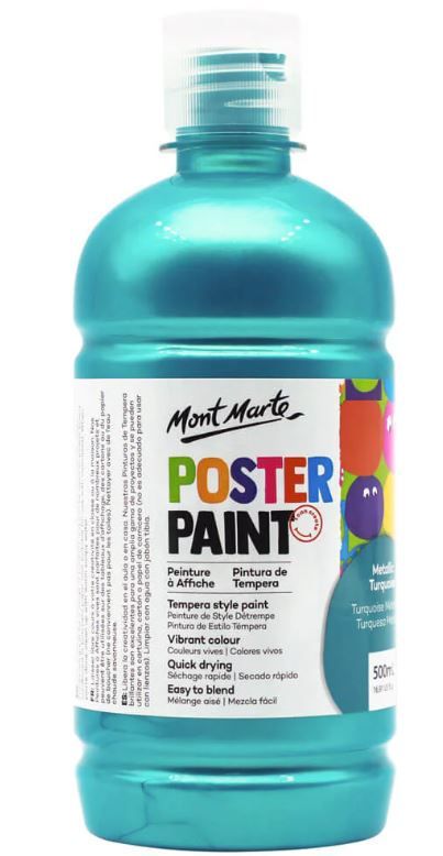 Obrázek produktu: Temperová barva Mont Marte 500 ml - METALLIC tyrkysová