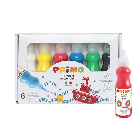 Obrázek produktu: Temperové 3D barvy PRIMO, sada 6 × 50 ml - BASIC