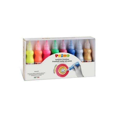 Obrázek produktu: Temperové 3D barvy PRIMO, sada 8 × 50 ml - FLUO + METAL