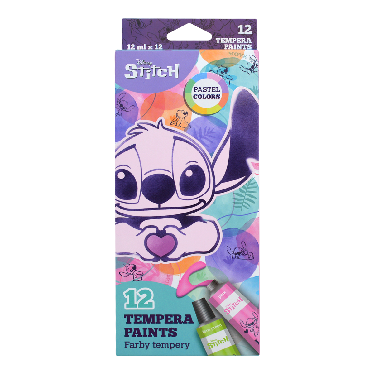 Temperové barvy Colorino Stitch Pastel - 12 barev