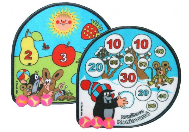 Terč Krtek suchý zip 30 x 30 cm, mix motivů