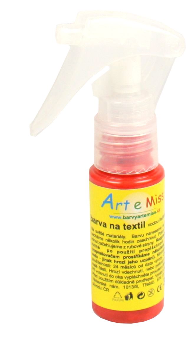 Levně Textilní barva ve spreji - 30 g - barva červená