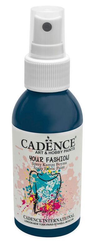 Textilní barva ve spreji Cadence, 100 ml - petrolejová modrá