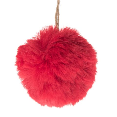 Obrázek produktu: Textilní závěsná koule červená, 7 cm