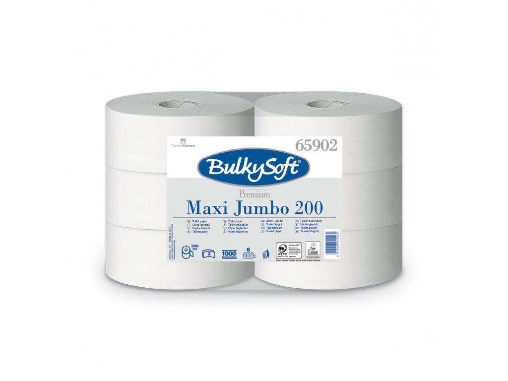 Toaletní papír BulkySoft Maxi Jumbo 200 - 2 vrstvý, 6 rolí