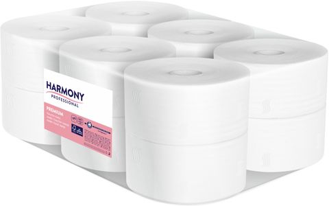 Obrázek produktu: Toaletní papír Jumbo 190 Harmony Professional - 2 vrstvá celulóza (12 rolí)