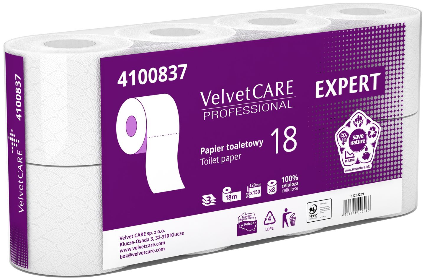 Toaletní papír Velvet Care Expert  3 vrstvy - 8 rolí