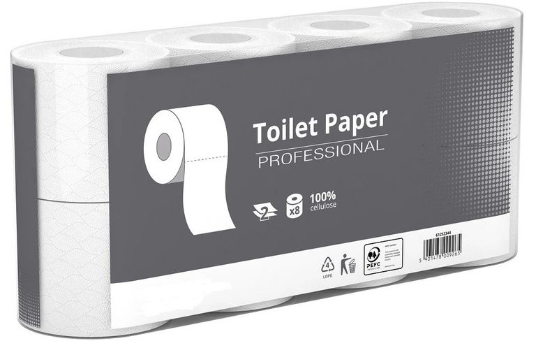 Levně Toaletní papír Velvet STANDARD Professional bílý 2 vrstvy - 8 rolí