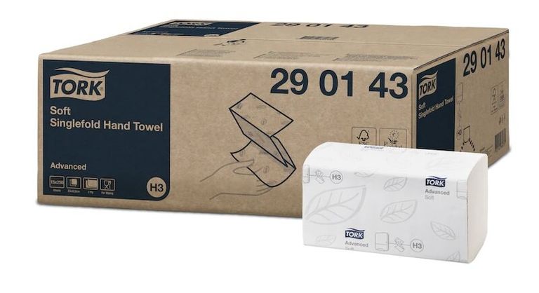 Skládané papírové ručníky TORK Advanced - H3, 2vrstvé, bílé, 15x 250 ks
