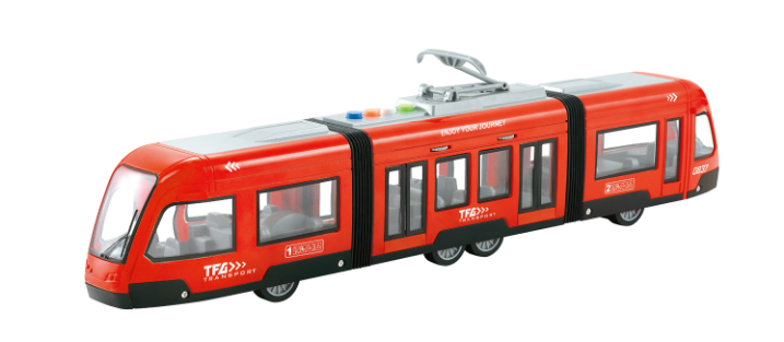 Tramvaj na setrvačník 1:16 červená