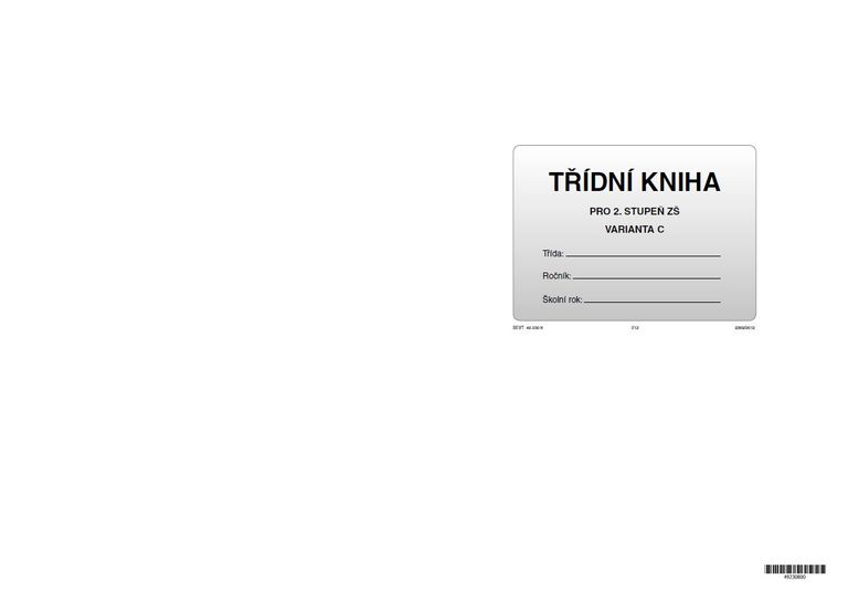 Třídní kniha pro 2. stupeň ZŠ - Varianta C