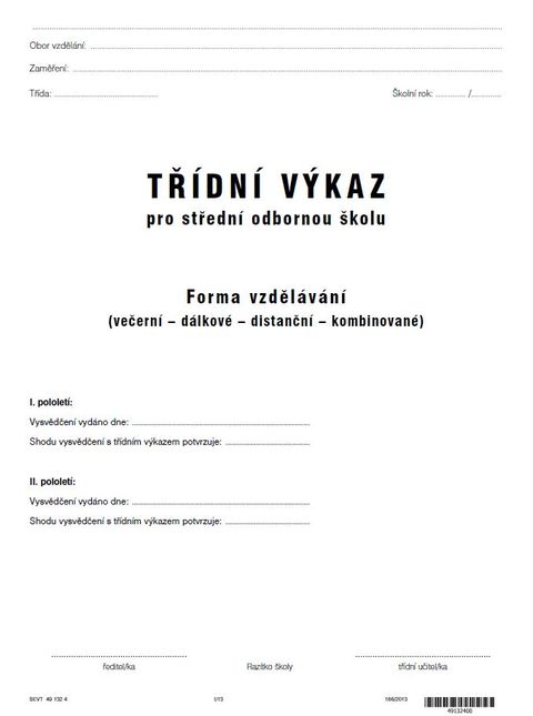 Obrázek produktu: Třídní výkaz - obal