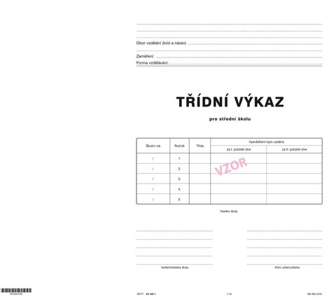 Obrázek produktu: Třídní výkaz - obal